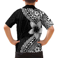 Lotu Tamaiti White Sunday Hawaiian Shirt Pacific Plumeria Flowers - Black Version LT9 - Polynesian Pride