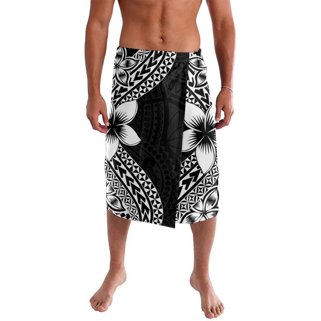 Lotu Tamaiti White Sunday Lavalava Pacific Plumeria Flowers - Black Version LT9 Black - Polynesian Pride
