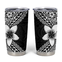 Lotu Tamaiti White Sunday Tumbler Cup Pacific Plumeria Flowers - Black Version LT9 Black - Polynesian Pride