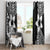 Lotu Tamaiti White Sunday Window Curtain Pacific Plumeria Flowers - Black Version