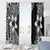 Lotu Tamaiti White Sunday Window Curtain Pacific Plumeria Flowers - Black Version