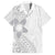 Lotu Tamaiti White Sunday Family Matching Off Shoulder Maxi Dress and Hawaiian Shirt Pacific Plumeria Flowers - White Version