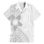 Lotu Tamaiti White Sunday Family Matching Short Sleeve Bodycon Dress and Hawaiian Shirt Pacific Plumeria Flowers - White Version