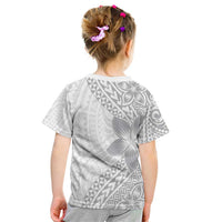 Lotu Tamaiti White Sunday Kid T Shirt Pacific Plumeria Flowers - White Version LT9 - Polynesian Pride