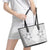 Lotu Tamaiti White Sunday Leather Tote Bag Pacific Plumeria Flowers - White Version