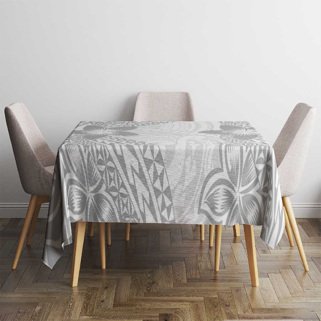 Lotu Tamaiti White Sunday Tablecloth Pacific Plumeria Flowers - White Version LT9 - Polynesian Pride