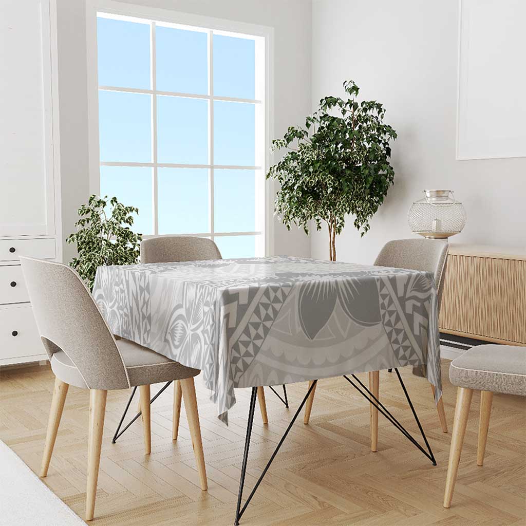 Lotu Tamaiti White Sunday Tablecloth Pacific Plumeria Flowers - White Version LT9 - Polynesian Pride