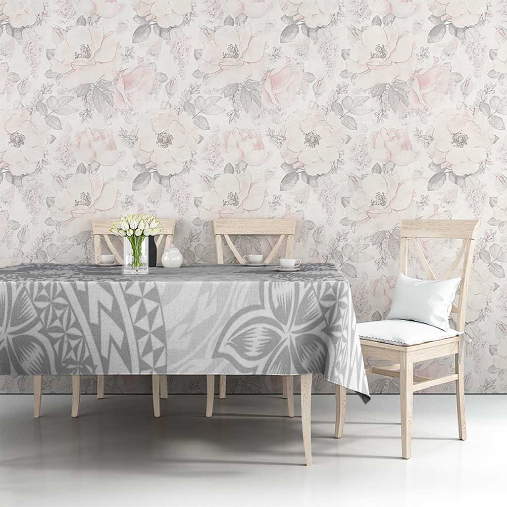 Lotu Tamaiti White Sunday Tablecloth Pacific Plumeria Flowers - White Version LT9 - Polynesian Pride