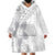 Lotu Tamaiti White Sunday Wearable Blanket Hoodie Pacific Plumeria Flowers - White Version