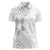 Lotu Tamaiti White Sunday Women Polo Shirt Pacific Plumeria Flowers - White Version