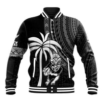 Custom Fiji New Zealand Rugby Baseball Jacket Make History Together LT9 Unisex Black - Polynesian Pride