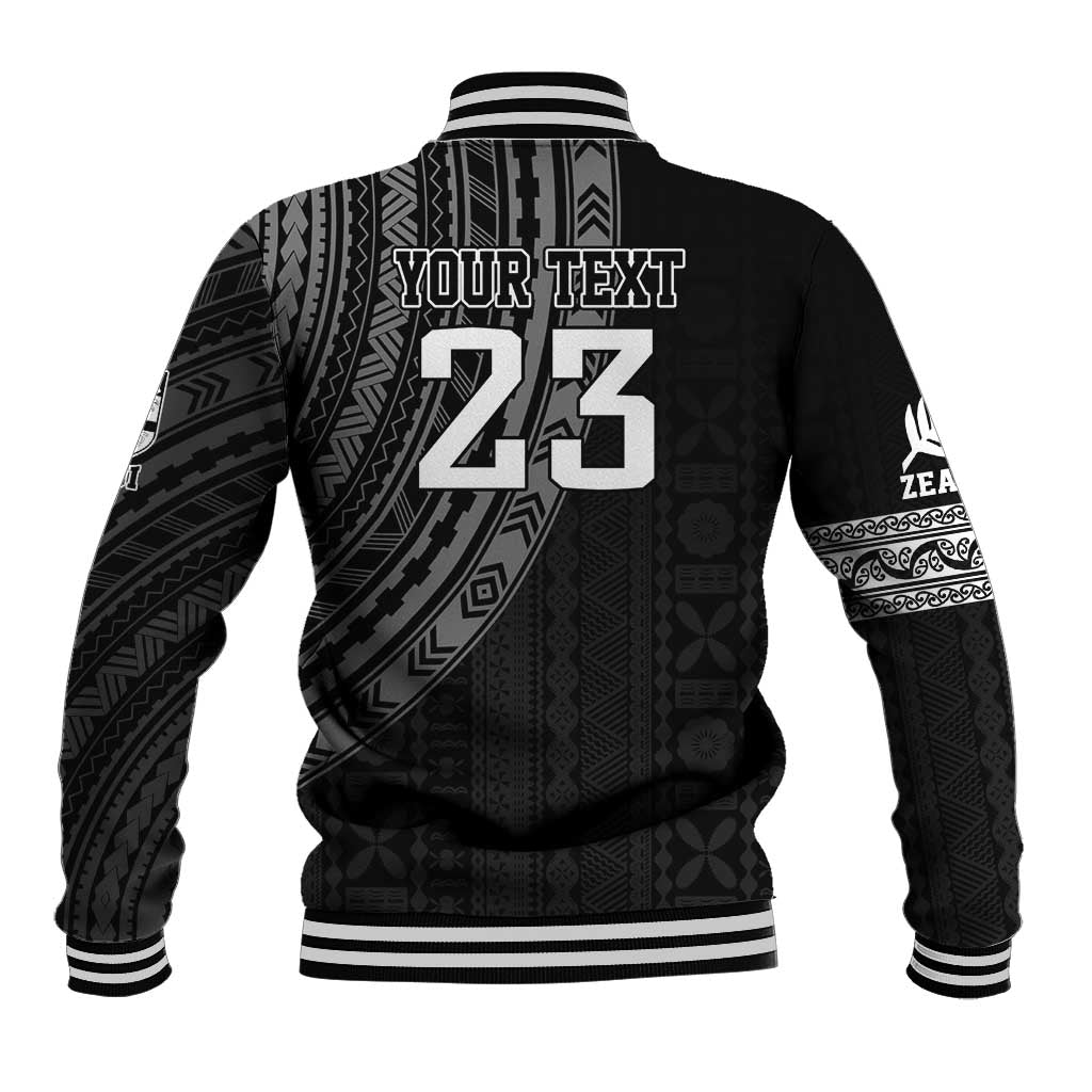 Custom Fiji New Zealand Rugby Baseball Jacket Make History Together LT9 - Polynesian Pride