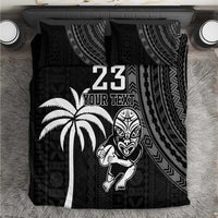 Custom Fiji New Zealand Rugby Bedding Set Make History Together LT9 Black - Polynesian Pride