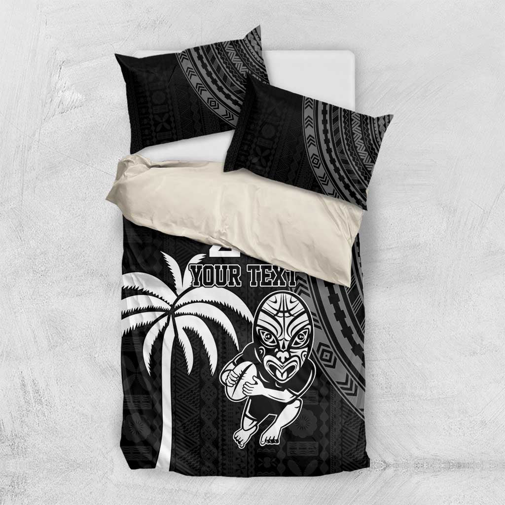Custom Fiji New Zealand Rugby Bedding Set Make History Together LT9 US Twin 172cm x 218cm Black - Polynesian Pride