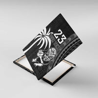 Custom Fiji New Zealand Rugby Canvas Wall Art Make History Together LT9 With Frame Black - Polynesian Pride