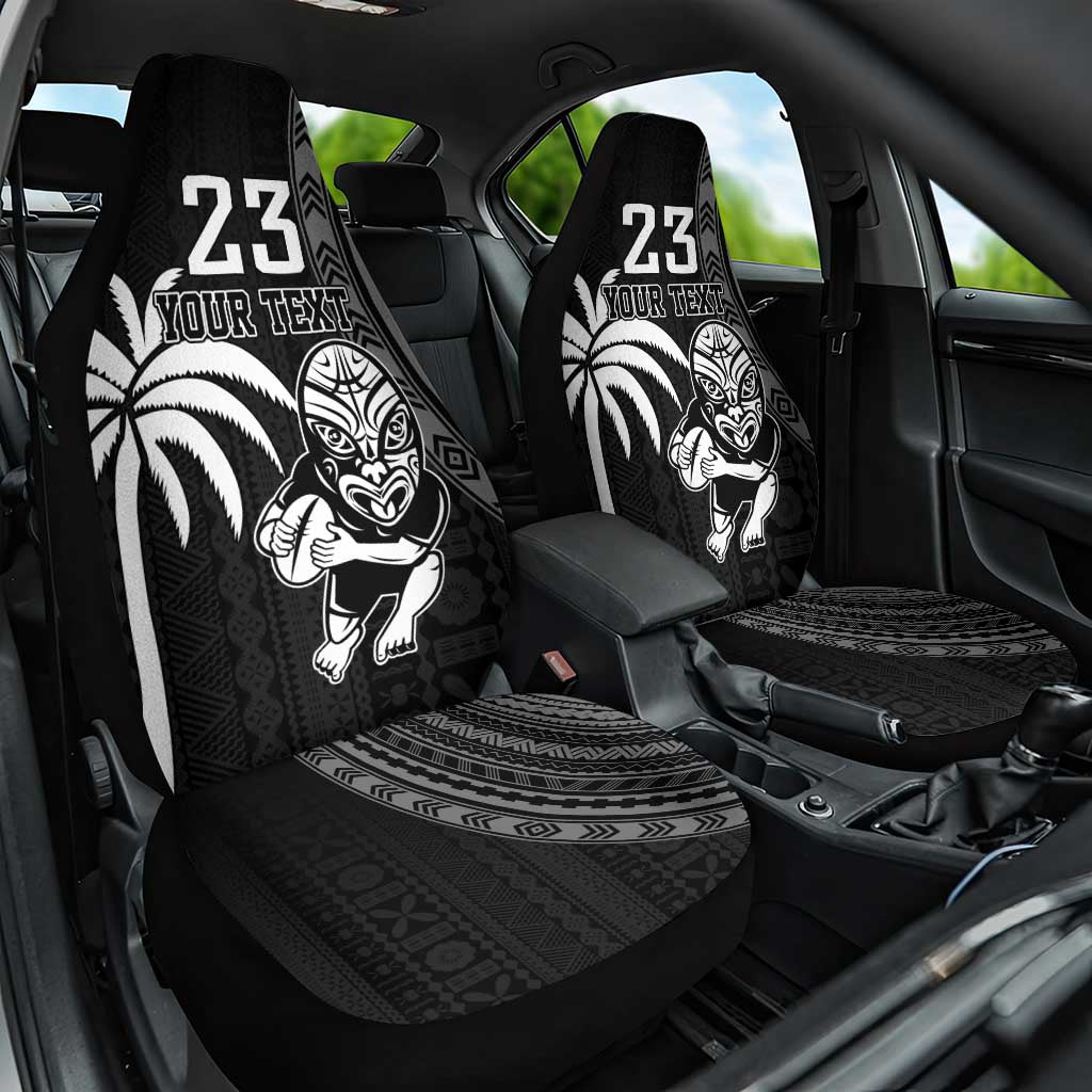 Custom Fiji New Zealand Rugby Car Seat Cover Make History Together LT9 One Size Black - Polynesian Pride