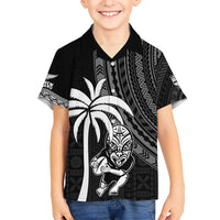 Custom Fiji New Zealand Rugby Kid Hawaiian Shirt Make History Together LT9 Kid Black - Polynesian Pride