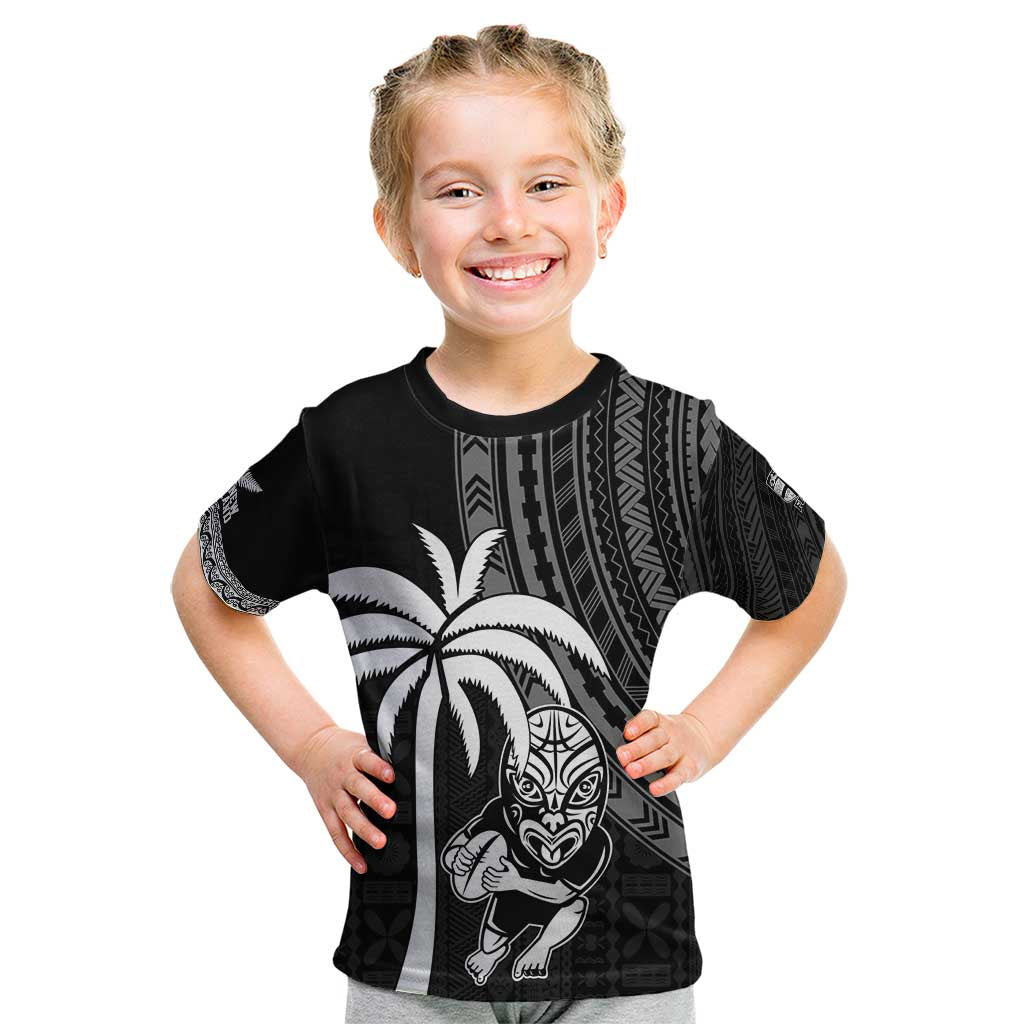 Custom Fiji New Zealand Rugby Kid T Shirt Make History Together LT9 Black - Polynesian Pride