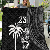 Custom Fiji New Zealand Rugby Quilt Make History Together LT9 Black - Polynesian Pride