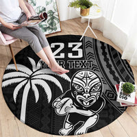 Custom Fiji New Zealand Rugby Round Carpet Make History Together LT9 - Polynesian Pride