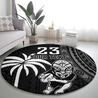 Custom Fiji New Zealand Rugby Round Carpet Make History Together LT9 - Polynesian Pride