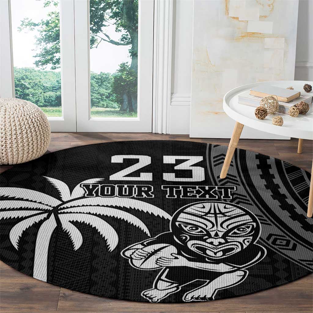 Custom Fiji New Zealand Rugby Round Carpet Make History Together LT9 - Polynesian Pride