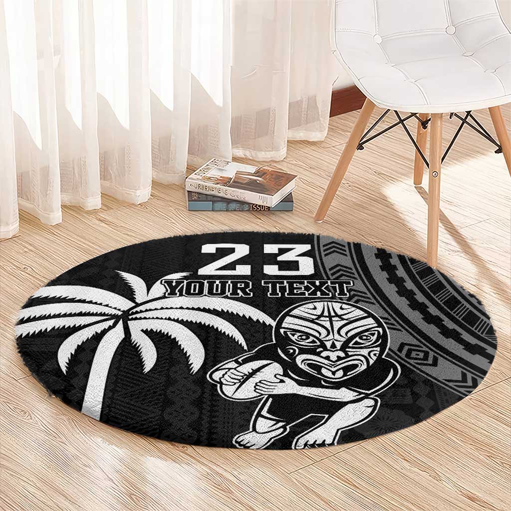 Custom Fiji New Zealand Rugby Round Carpet Make History Together LT9 - Polynesian Pride