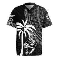 Custom Fiji New Zealand Rugby Rugby Jersey Make History Together LT9 Black - Polynesian Pride