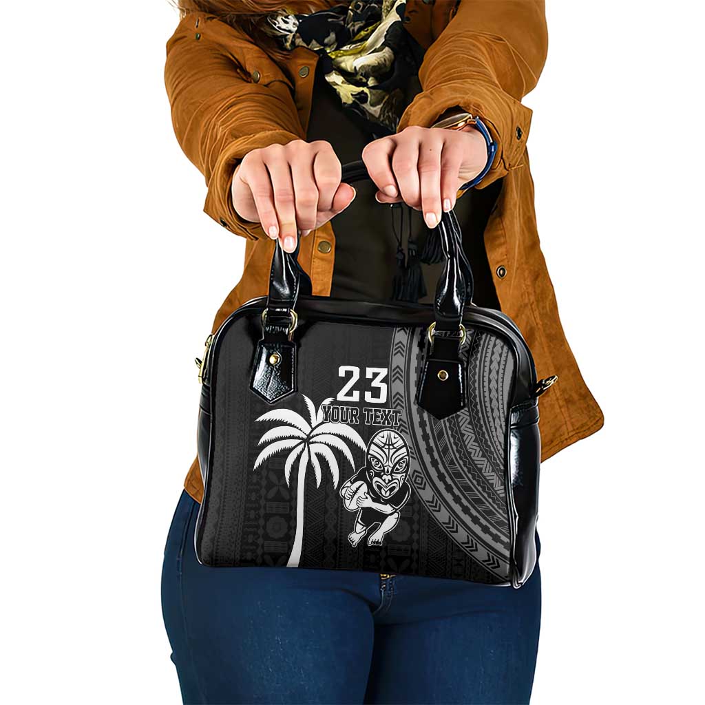 Custom Fiji New Zealand Rugby Shoulder Handbag Make History Together LT9 One Size Black - Polynesian Pride