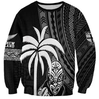 Custom Fiji New Zealand Rugby Sweatshirt Make History Together LT9 Unisex Black - Polynesian Pride