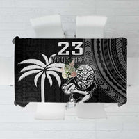 Custom Fiji New Zealand Rugby Tablecloth Make History Together LT9 Black - Polynesian Pride