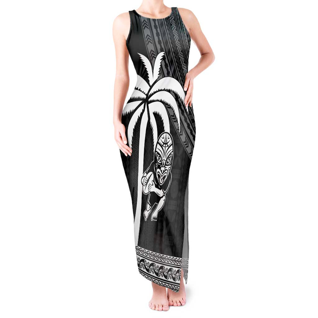 Custom Fiji New Zealand Rugby Tank Maxi Dress Make History Together LT9 Women Black - Polynesian Pride