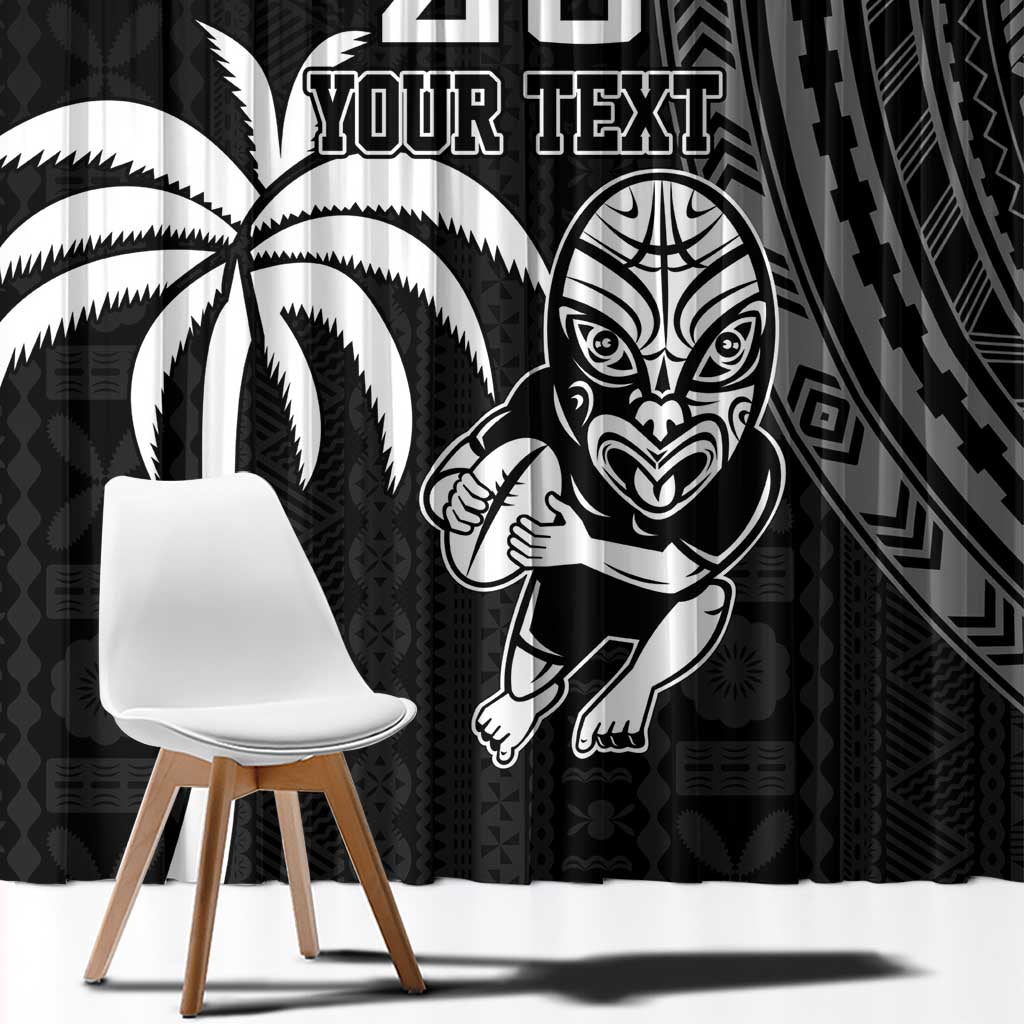 Custom Fiji New Zealand Rugby Window Curtain Make History Together LT9 - Polynesian Pride