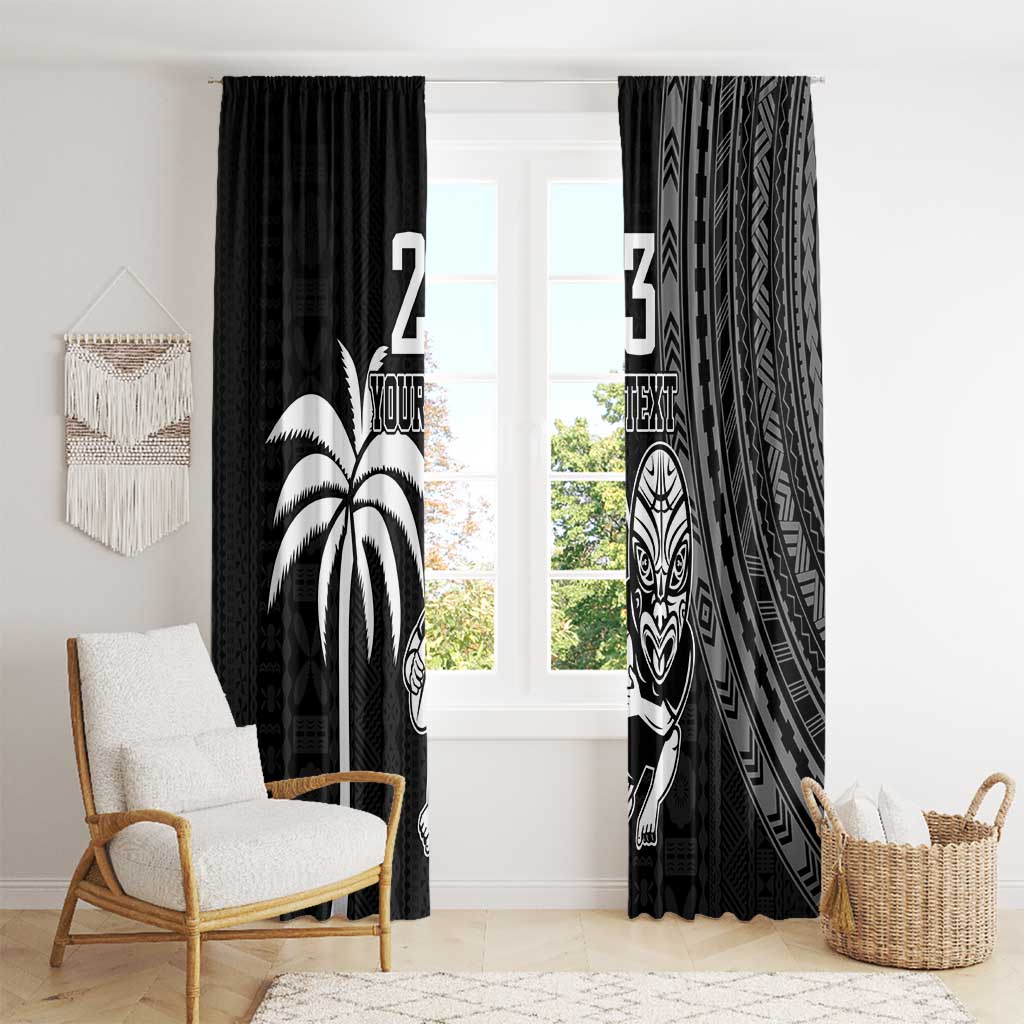 Custom Fiji New Zealand Rugby Window Curtain Make History Together LT9 - Polynesian Pride