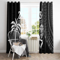 Custom Fiji New Zealand Rugby Window Curtain Make History Together LT9 - Polynesian Pride