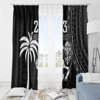 Custom Fiji New Zealand Rugby Window Curtain Make History Together LT9 - Polynesian Pride