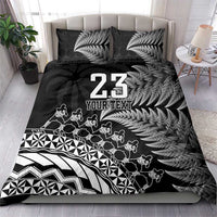 Custom Fiji New Zealand Rugby Bedding Set Cibi Dance with Black Fern LT9 - Polynesian Pride