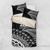 Custom Fiji New Zealand Rugby Bedding Set Cibi Dance with Black Fern LT9 US Twin 172cm x 218cm Black - Polynesian Pride