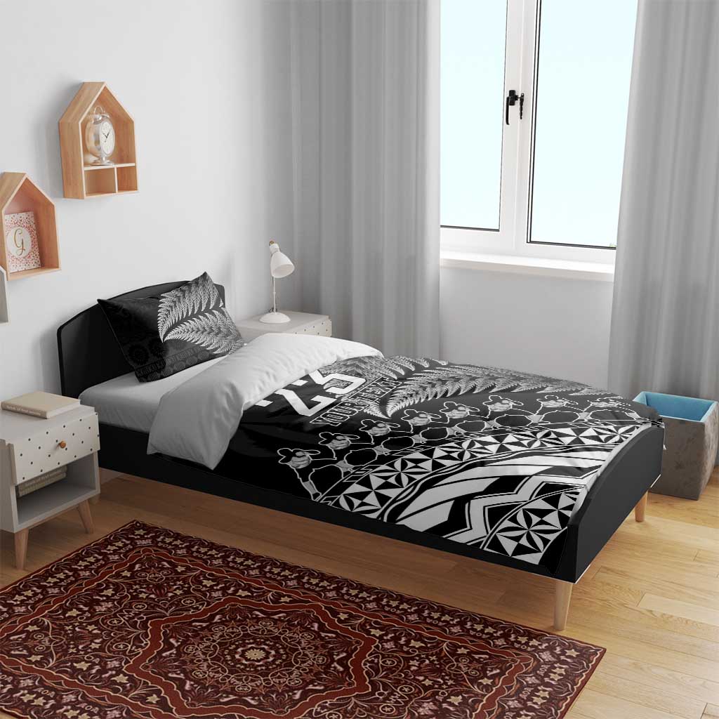 Custom Fiji New Zealand Rugby Bedding Set Cibi Dance with Black Fern LT9 - Polynesian Pride