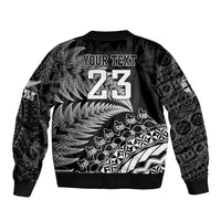 Custom Fiji New Zealand Rugby Bomber Jacket Cibi Dance with Black Fern LT9 - Polynesian Pride