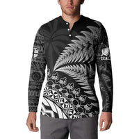Custom Fiji New Zealand Rugby Button Sweatshirt Cibi Dance with Black Fern LT9 - Polynesian Pride