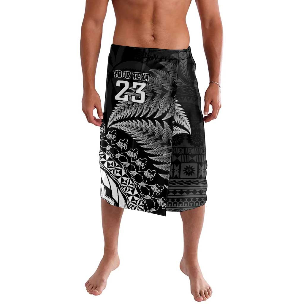 Custom Fiji New Zealand Rugby Lavalava Cibi Dance with Black Fern LT9 Black - Polynesian Pride