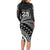 Custom Fiji New Zealand Rugby Long Sleeve Bodycon Dress Cibi Dance with Black Fern