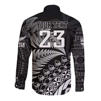 Custom Fiji New Zealand Rugby Long Sleeve Button Shirt Cibi Dance with Black Fern LT9 - Polynesian Pride