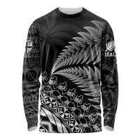 Custom Fiji New Zealand Rugby Long Sleeve Shirt Cibi Dance with Black Fern LT9 Unisex Black - Polynesian Pride