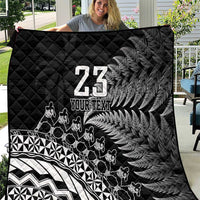 Custom Fiji New Zealand Rugby Quilt Cibi Dance with Black Fern LT9 Black - Polynesian Pride