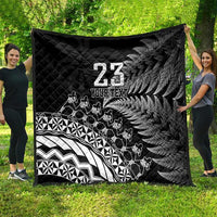 Custom Fiji New Zealand Rugby Quilt Cibi Dance with Black Fern LT9 - Polynesian Pride