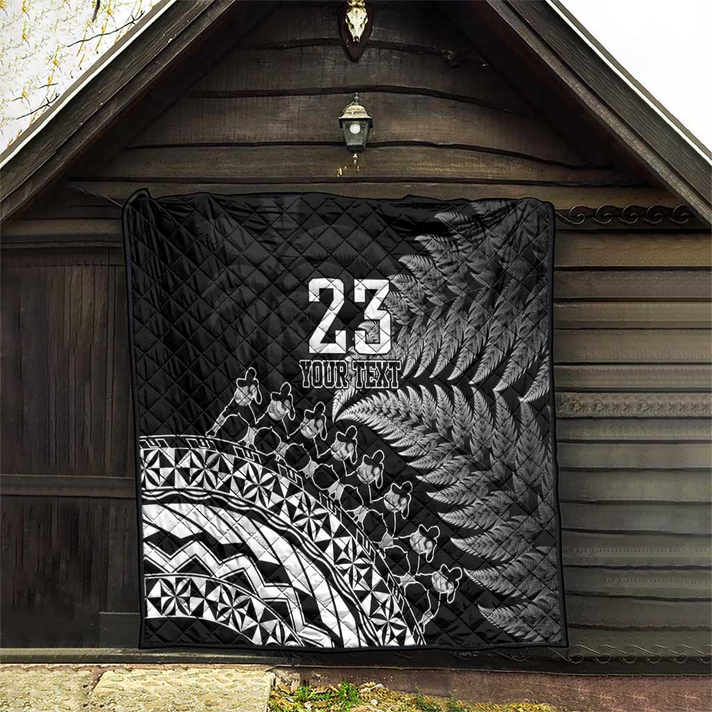 Custom Fiji New Zealand Rugby Quilt Cibi Dance with Black Fern LT9 - Polynesian Pride