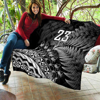 Custom Fiji New Zealand Rugby Quilt Cibi Dance with Black Fern LT9 - Polynesian Pride