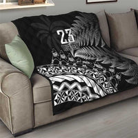 Custom Fiji New Zealand Rugby Quilt Cibi Dance with Black Fern LT9 - Polynesian Pride